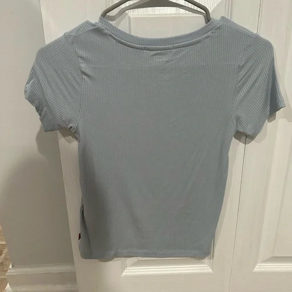 Levi's Women's Light Blue Ribbed Top - Picture 2 of 3